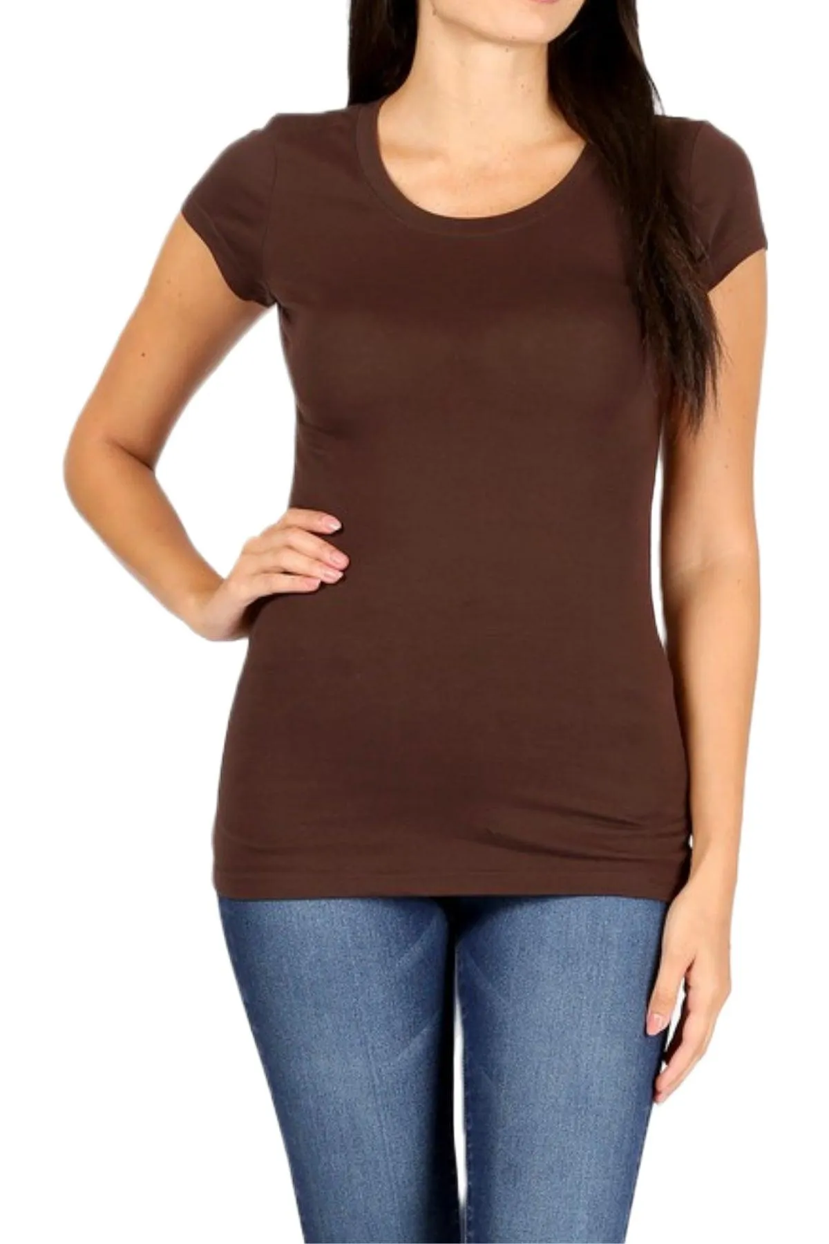 Women's Round Neck Short Sleeve Basic T-Shirt Top