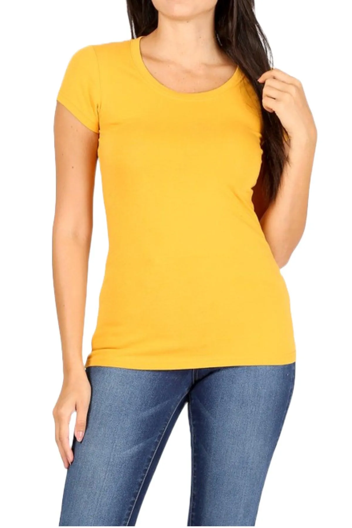 Women's Round Neck Short Sleeve Basic T-Shirt Top