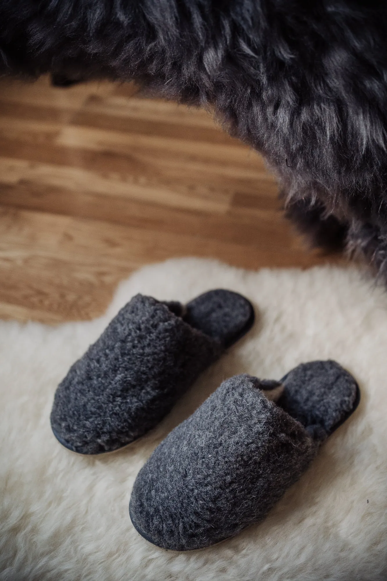 Woollen Grey Men's Slippers